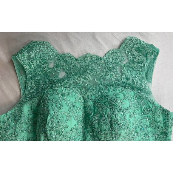 Lavetir Gown Dress Women's 18 Plus Green Floral Maxi Jewel Neck Sleeveless New - Picture 10 of 16